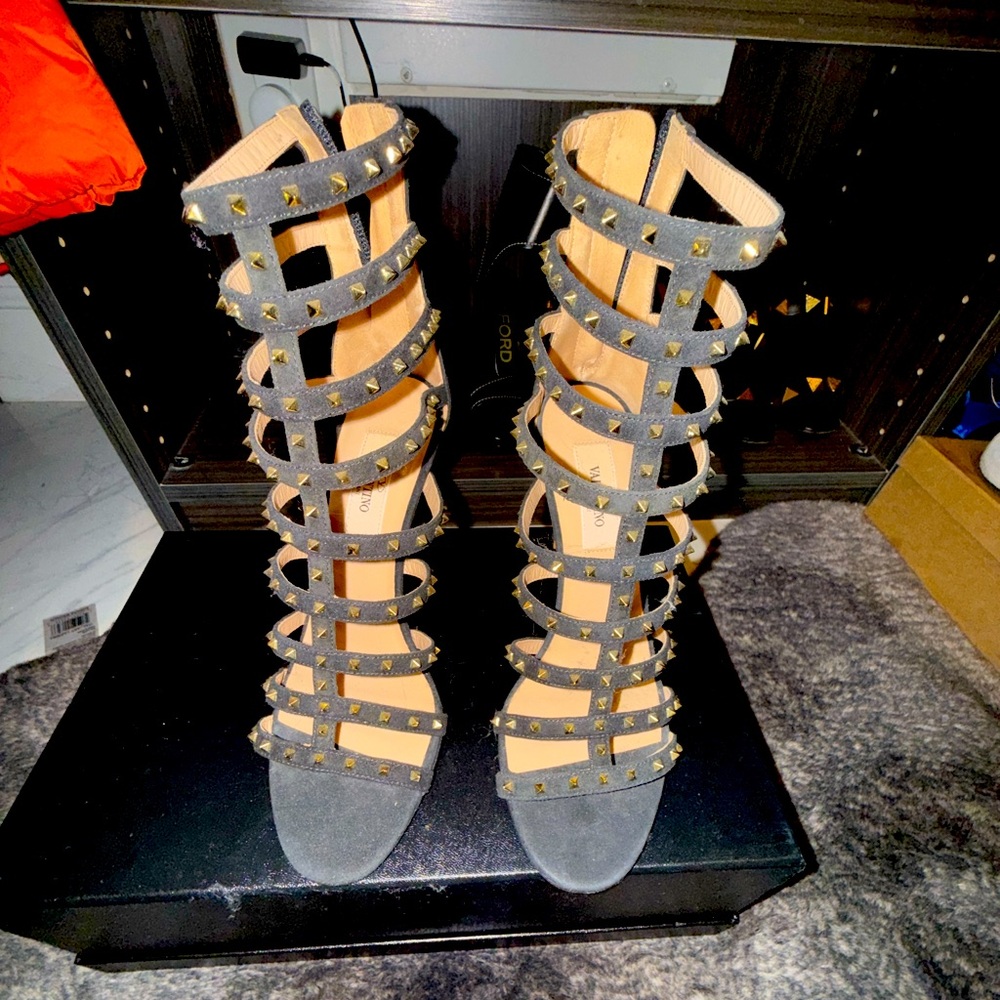 Valentino black stud heels size 37.5